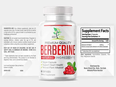 BERBERINE Supplement Label Design super immunity