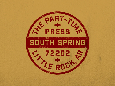 The Part-Time Press Badge Lock-Up arkansas branding flat hunter oden industrial lockup texture typography vintage