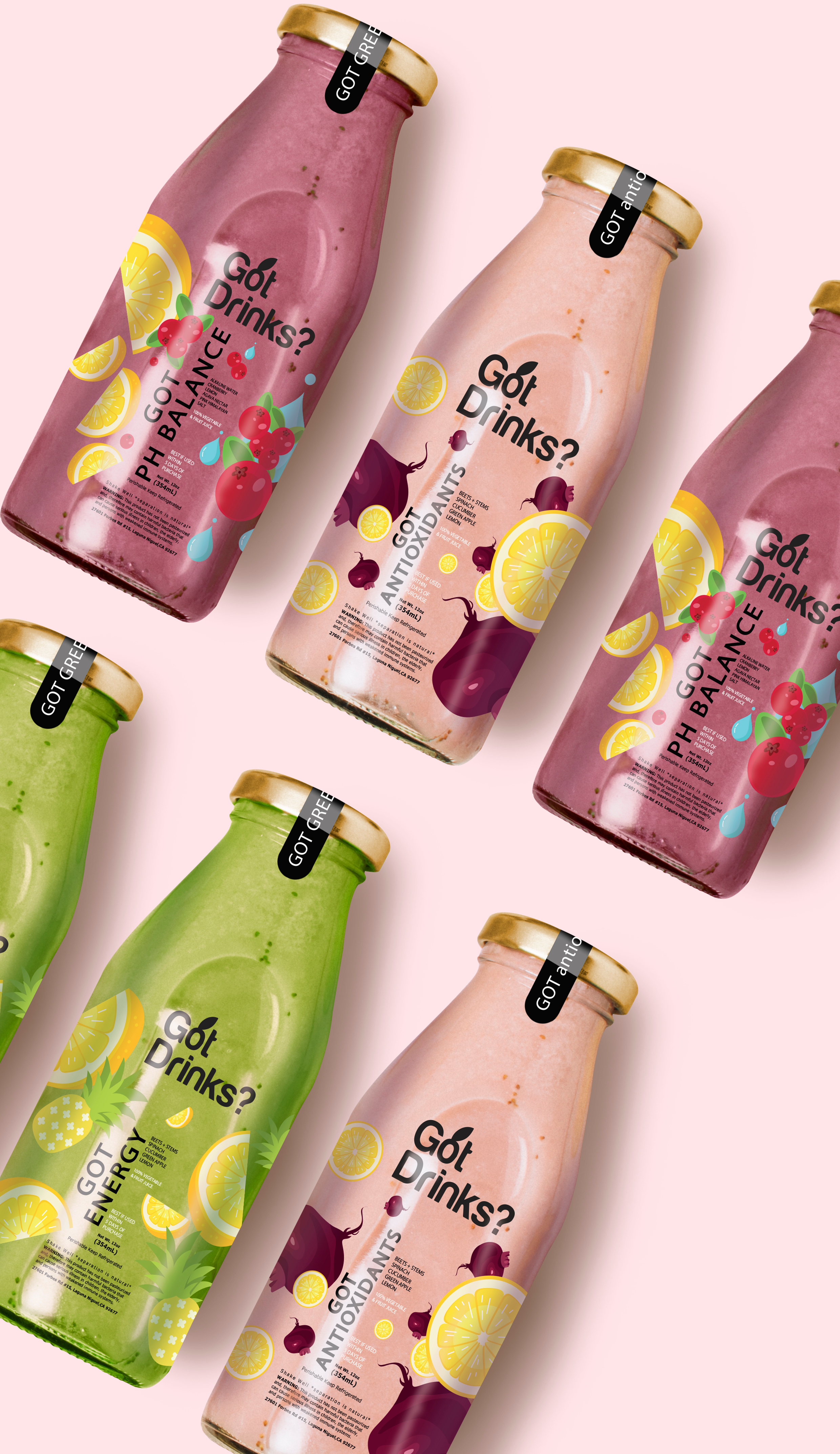 Juice label branding graphic design logo