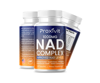 NAD Complex Capsule Label Design print ready