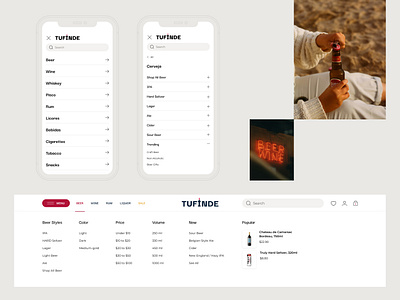 Tufinde. Menu. Mobile & Desktop desktop menu e commerce e commerce menu menu mobile menu uiux mobile design mobile screen mobile website design online store popup menu ui user experience user interface ux website mobile