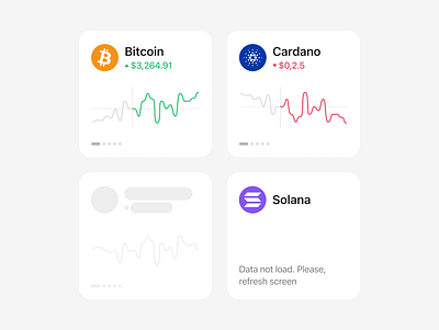 FinTechDS, asset changes widget app blockchain crypto design system finance fintech ios ui ux