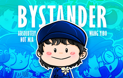 "Bystander" Stickers artwork digital art digital illustration drawing illustration stickers wang yibo