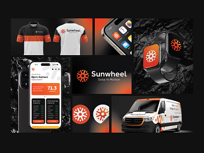 SUNWHEEL -- Branding | Applications app brand design brand identity branding graphic design identity logo mobile app sticker sunwheel ui uiux van wrap visual identity