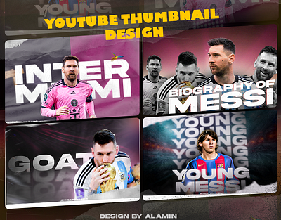 YOUTUBE THUMBNAIL DESIGN 3d alamin alamingfx branding design graphic design messi nokshagram poster design social media poster design thumbnail youtube