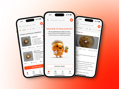 Generative recipe ux/ui mobile app ai food meal mobile ui ux