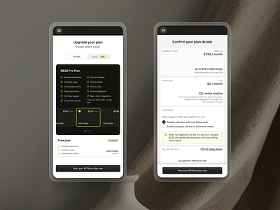 Upgrade plan (Mobile) - RB2B design mobile mobile ui mobile ux ui uidesign uidesigner uiux ux uxdesign
