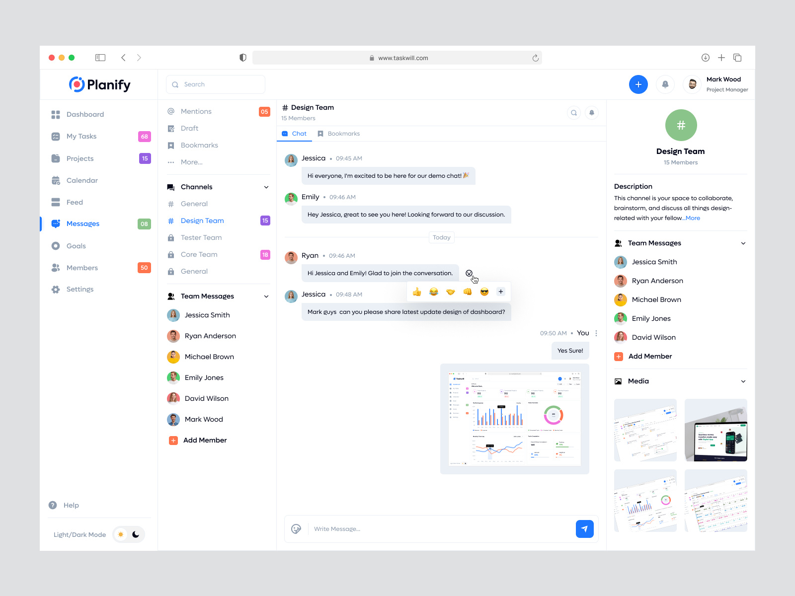 Project Chat UI Design 💬 app design chat ui dashboard dashboard ui design discussion kanban view messages mobile chat project chat project management saas ui saas ui design saas webapp task ui design ui ui design ux ux design web chat