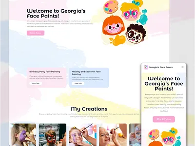 Mobile Face Painting Website booking children design facepaint figma tailwindcss web design wordpress