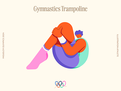 Gymnastics Trampoline character illustration illustrationathlete illustrator miguelcm olympics sports