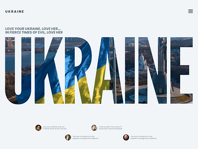 Ukraine city website concept country flag graphic design grey light modern quotes ui uktaine