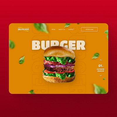 Burger Web Animation animation burger animation burger website design figma food website illustration ui ui design web animation