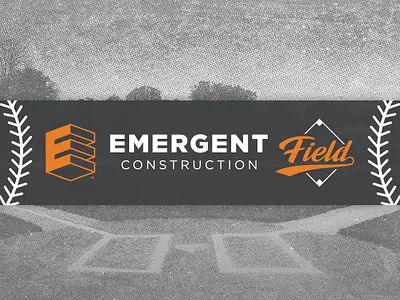 Emergent Construction Baseball Sponsor Banner Design banner baseball construction emergent field layout sponsor sponsor banner