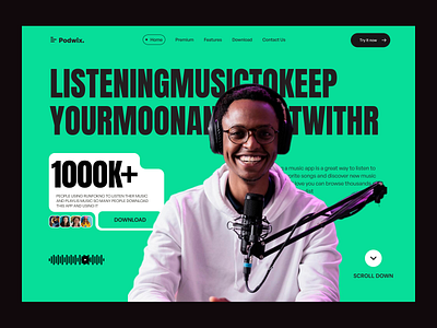 Podcast Website business conversation design modern podcast website music podcast podcast landing page podcast website podcast website design song speaker speaker website streaming talks ui uidesign uiux design voice chat voice website webdesign