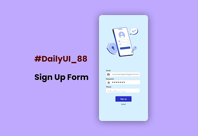 #DailyUI - #088 - Sign Up Form graphic design ui