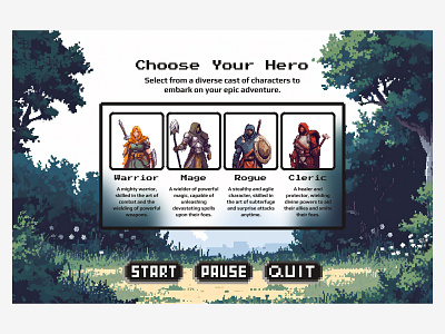 Select your Fighter ⚔️ design game game ui ui web design