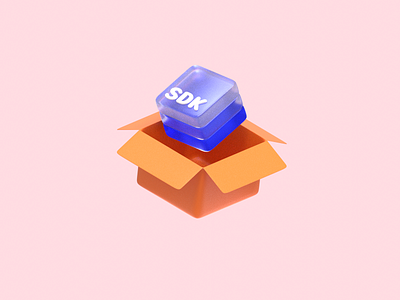 SDK Box 3d blender glass lowpoly render