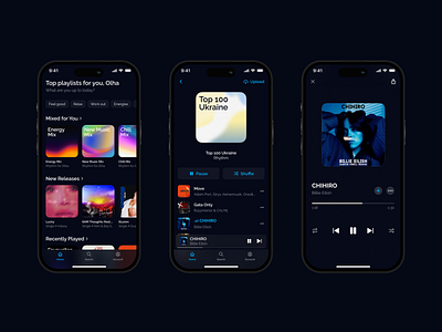 Mobile Music Listening App: Rhythm mobil mobile design ui ux