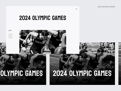 2024 Olympic games animation website active animation black and white game graphic design olympic sport sports ui