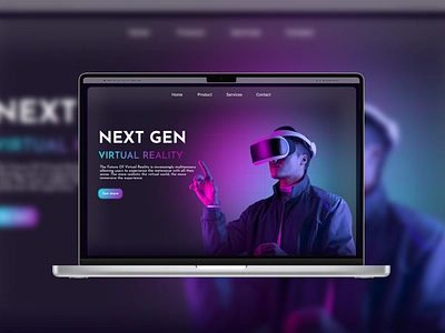 Virtual Reality - Website aestethic dark theme design dark futuristic headset vr modern simple ui virtual reality website