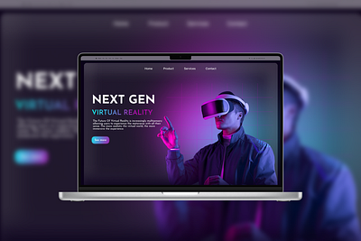 Virtual Reality - Website aestethic dark theme design dark futuristic headset vr modern simple ui virtual reality website