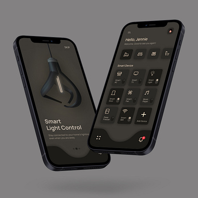 Smart Light Control App dark theme app design figma illustration light control app smart home smart light ui ui design uiux designe