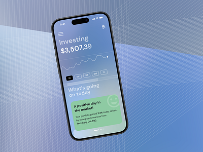 Investment/Brokerage App #07 ai tool brokerage app card homepage investment app lite business mesh gradient ui wealth management