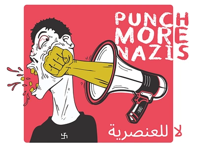 Punch More Nazis design flat graphic design illustration minimal political political art women illustrators