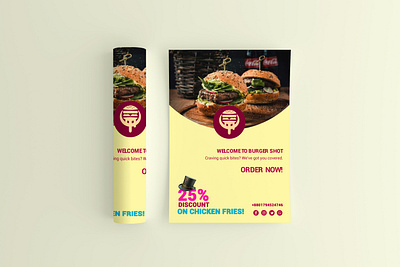 Burger Shot Fast Food Restaurant Flyer Design advertising app artwork brand design brand identity branding design flyer design graphic design illustration logo marketing motion graphics social media typography ui ux vector visual identity web