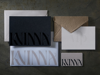 Stationery Suite for Kvinna Studio arkansas branding design feminine grayscale hunter oden luxury monochrome stationery