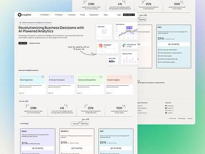 Saas landing Page for AI product ai ui ai webpage saas ai landing page saas ui scribble landing page ui