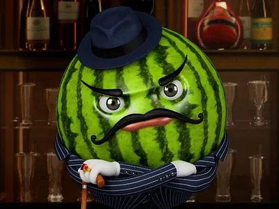 A Watermelon as a slot symbol for the 3d slot "Fruit-o-mania" 3d character 3d game 3d slot 3d symbol fruit slot fruit symbol gambling game art game design game graphics graphic design slot art slot character slot design slot gaphics watermelon watermelon 3d
