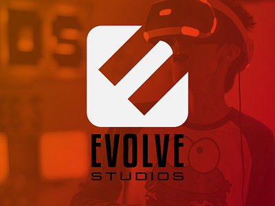 Evolve Studios Logo Design brand brand design brand development branding concept design development e game development game studio gamers gaming graphic design indie logo logo design technology video games visual identity vr