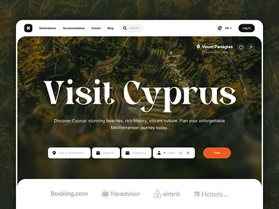 DailyUI Challenge #003 003 booking cyprus dailyui hotels landing landing page travel ui visit