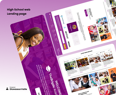 School Landing page animation branding graphic design landing page logo motion graphics ui