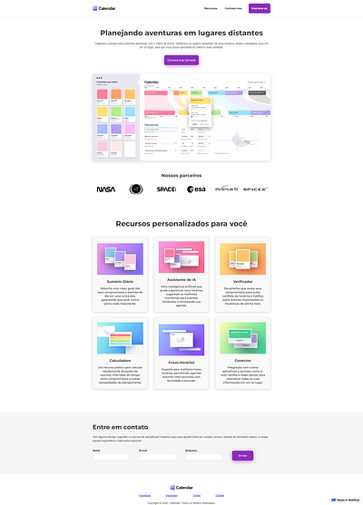 Calendar - Webflow 101 calendar projeto ui ux webdesigner webflow webflow university