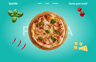 QuikBite _ Choose your meal! landing page meal web prototype ui