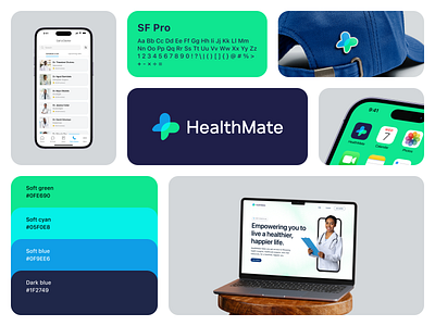 HealthMate App Branding app app design branding doctor health health app healthcare healthcare app hospital logo logo design medical medical professional product design telemedicine ui ui design ux ux design web design