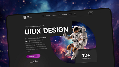 ✦ UI/UX Design Page for Amin Creative Agency! ✦ animation design desktop landing page product design ui uiux uiux design uiux landing ux website