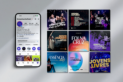 Livres Church / Juliano Son branding creative design digital graphic design igreja instagram logo music social media