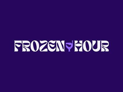 Frozen Hour alcohol brand branding cocktail cocktails drinks freeze frozen identity logo purple type typography