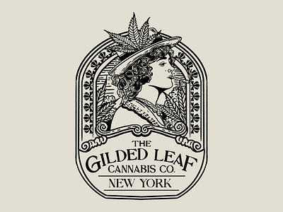 The Gilded Leaf Cannabis Co. Badge Design marijuana