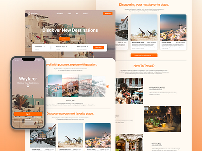 Travel Website Landing Page & Mobile App Design app design creative design design process design thinking digital design framer landing page mobile design no code product design responsive design travel ui design ux design web design web development