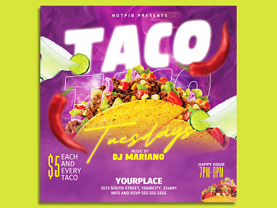 Taco Tuesday Flyer Template restaurant flyer