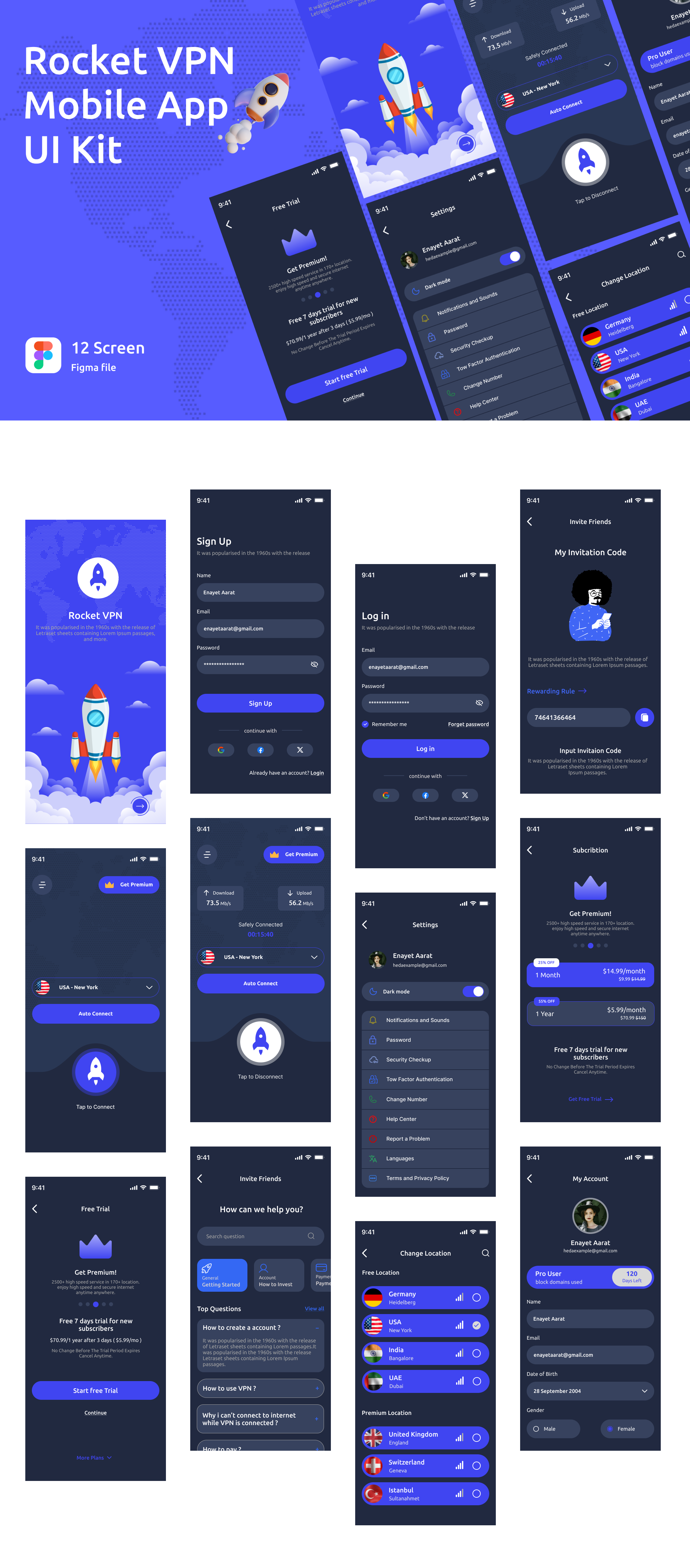 Rocket VPN User-Friendly Experience & Interface anik ux anikux productdesign uiux userexperiancedesign userfriendlyinterface userinterface vpn