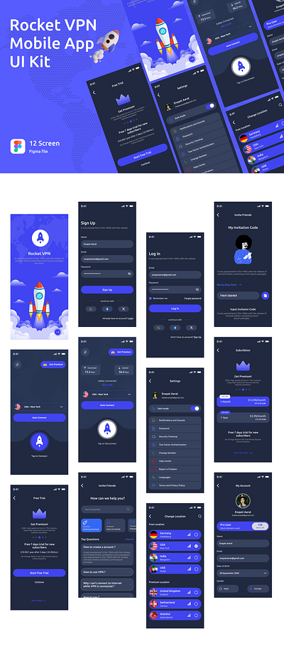 Rocket VPN User-Friendly Experience & Interface anik ux anikux productdesign uiux userexperiancedesign userfriendlyinterface userinterface vpn