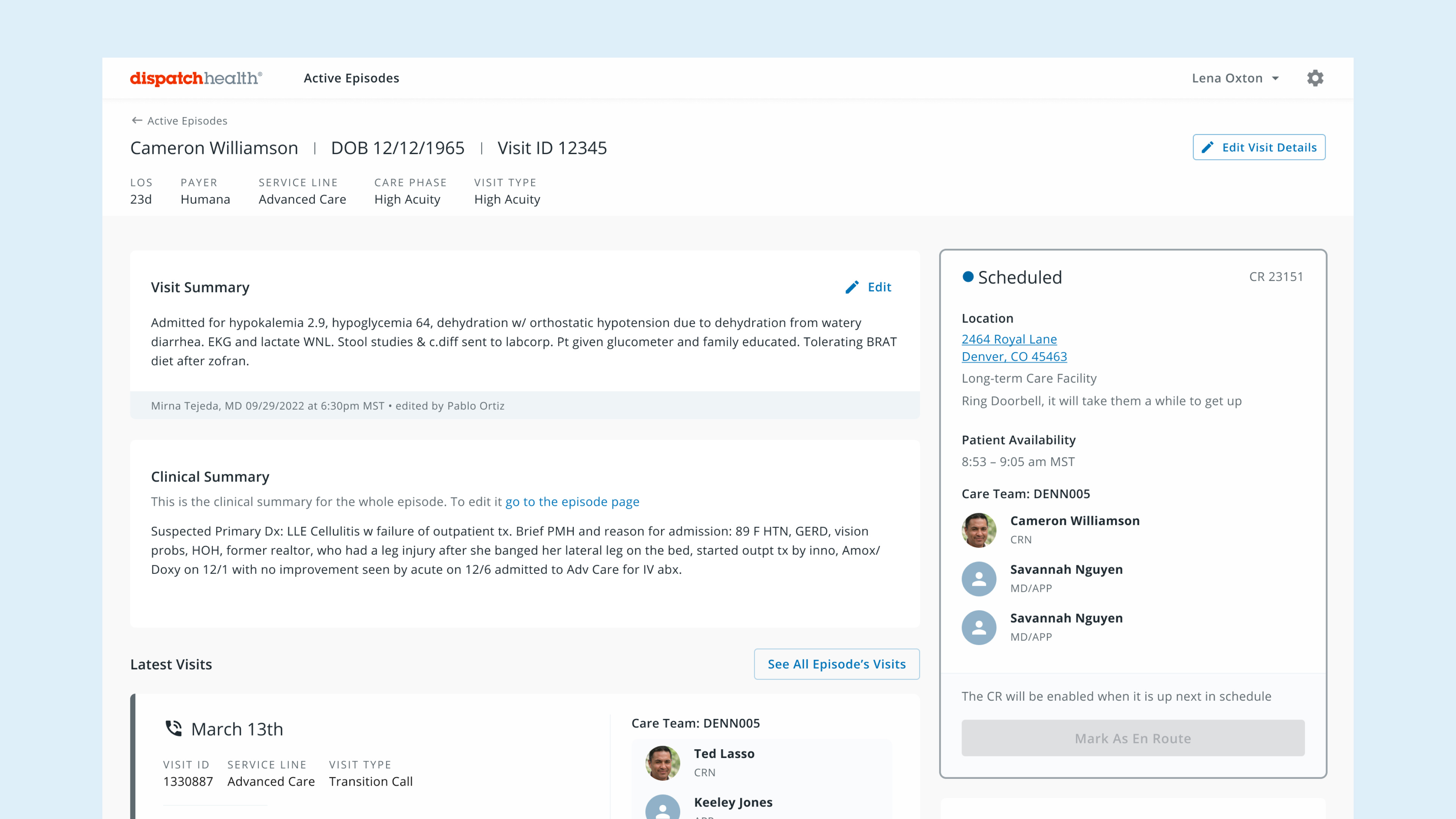 DispatchHealth 3 healthcare software startup ui
