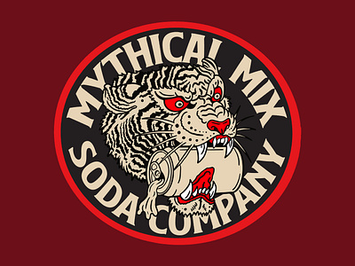 Mythical Mix Soda Co. Tiger Badge soda can