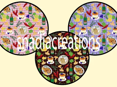 Savor and Sizzle autumn checks design fabric designer foodie home decor italian dinner kitchen decor maximalist modern seamless pattern spring summer surface design textile pattern designer vector vegetables wallpaper design western winter