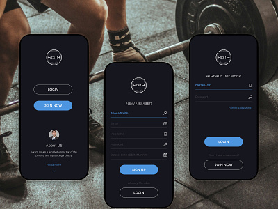 Fitness App adobe xd fitness fitness sign up login mobile app sign up ui